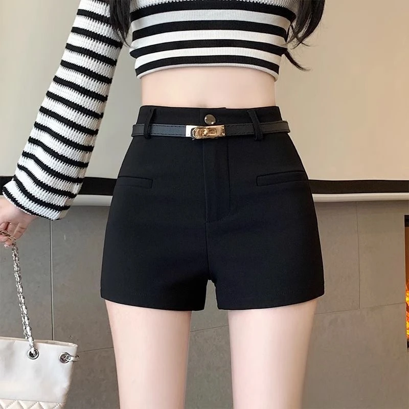 短裤女夏外穿辣妹女款微弹紧身新款高腰显瘦a字黑色职业西装通勤
