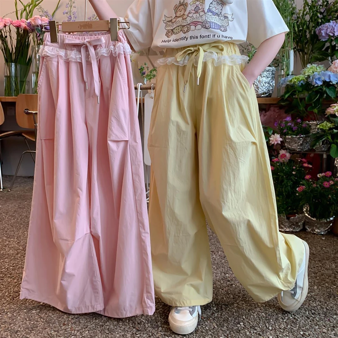 女童裤子夏装2025新款洋气童装女孩夏款阔腿裤儿童夏季防蚊裤薄款