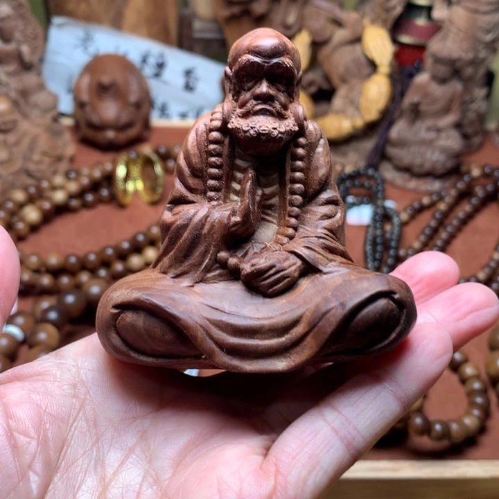 檀香木把件老山檀达摩瑕疵