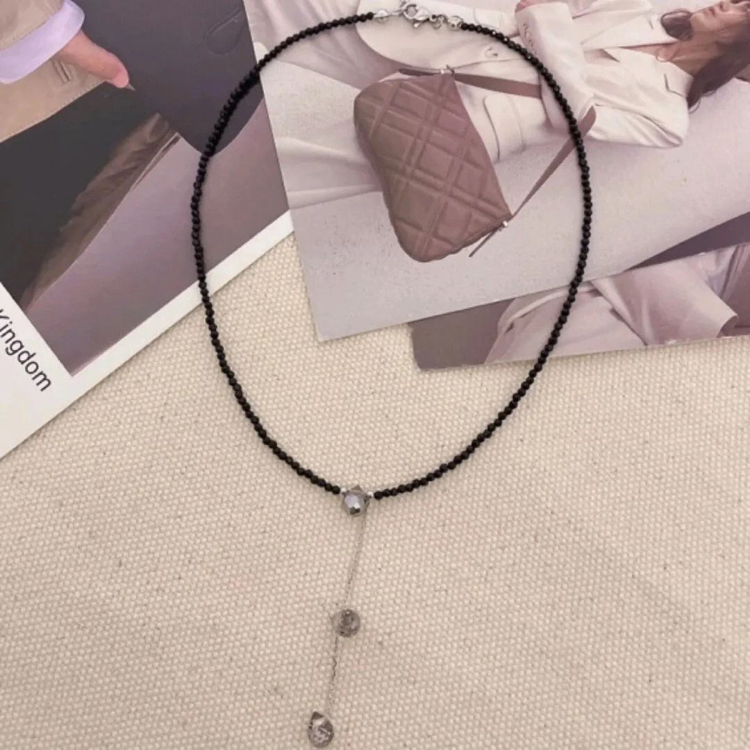 非金属仿水晶项链 撞色锁骨链时尚百搭潮流项链