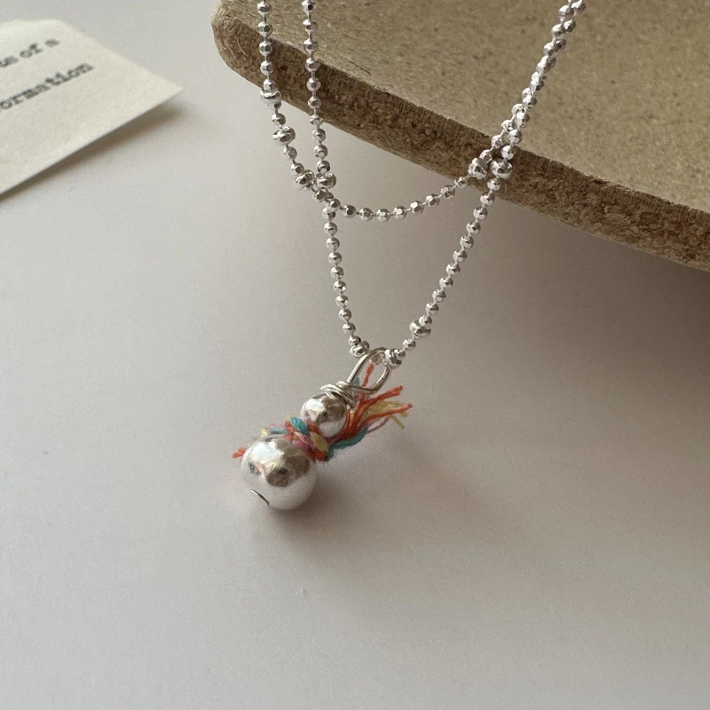 坠链均925银 韩版雪人围巾毛衣链项链时尚简约INS风可爱百搭轻奢