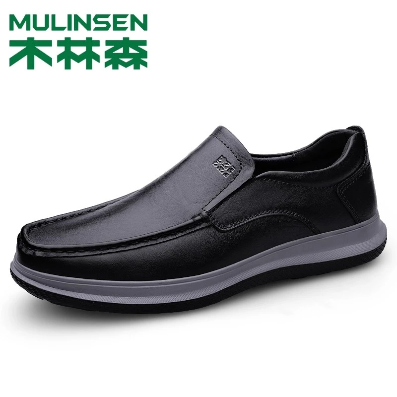 木林森休闲舒适时尚百搭耐磨防滑轻便软皮英伦风帅气商务男士皮鞋