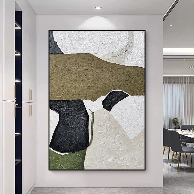 手绘油画《寻梦》玄关挂画客厅沙发背景装饰画抽象画肌理壁画轻奢