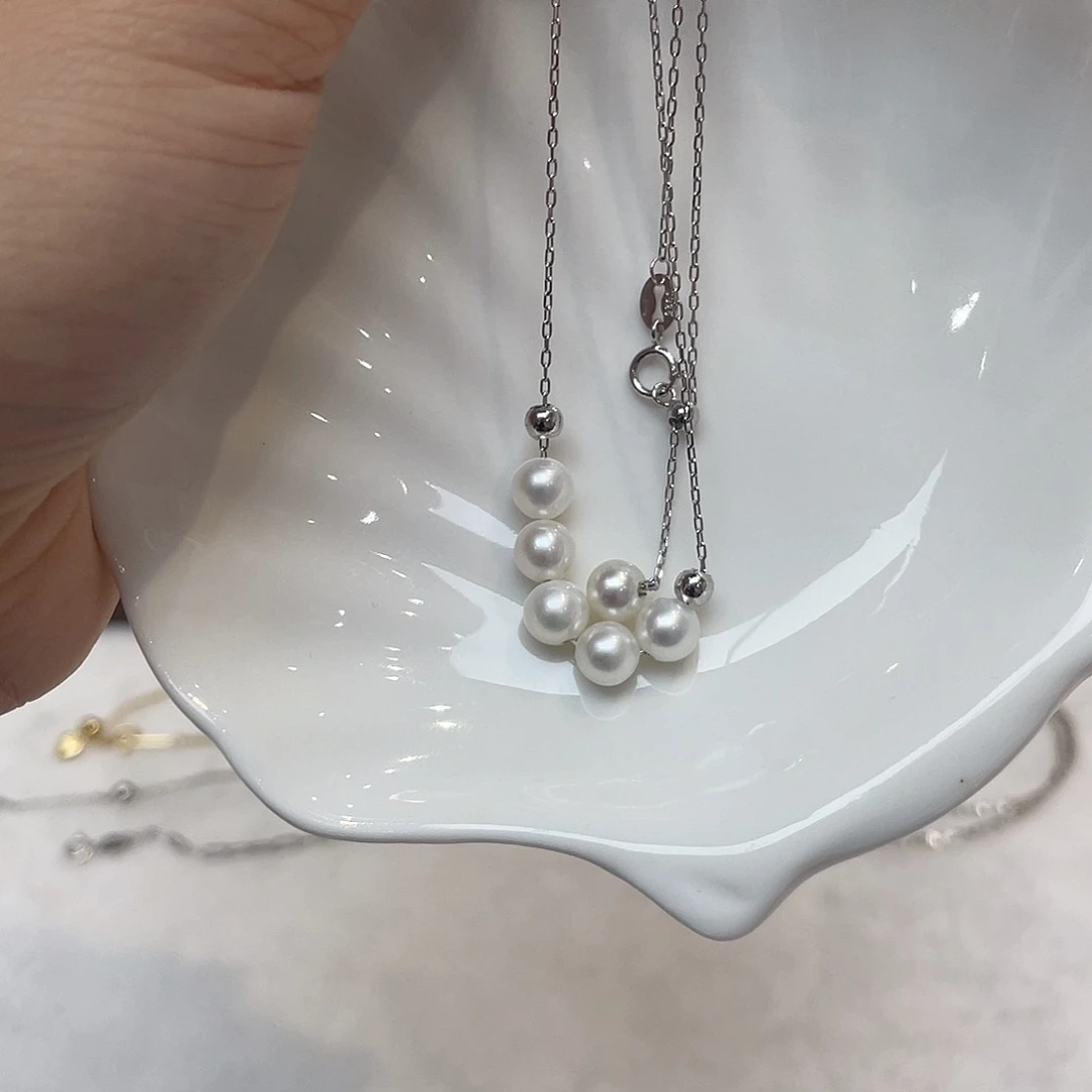 银S925镶嵌海水珍珠吊坠(不含链)