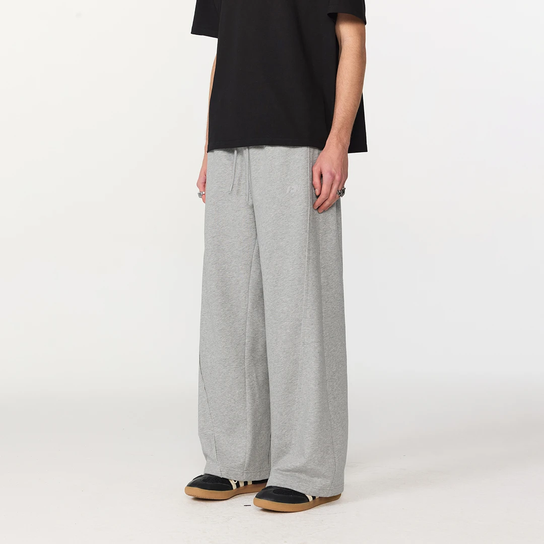 FORNINES刺绣logo重磅运动卫裤男女潮牌休闲裤子春季阔腿直筒长裤