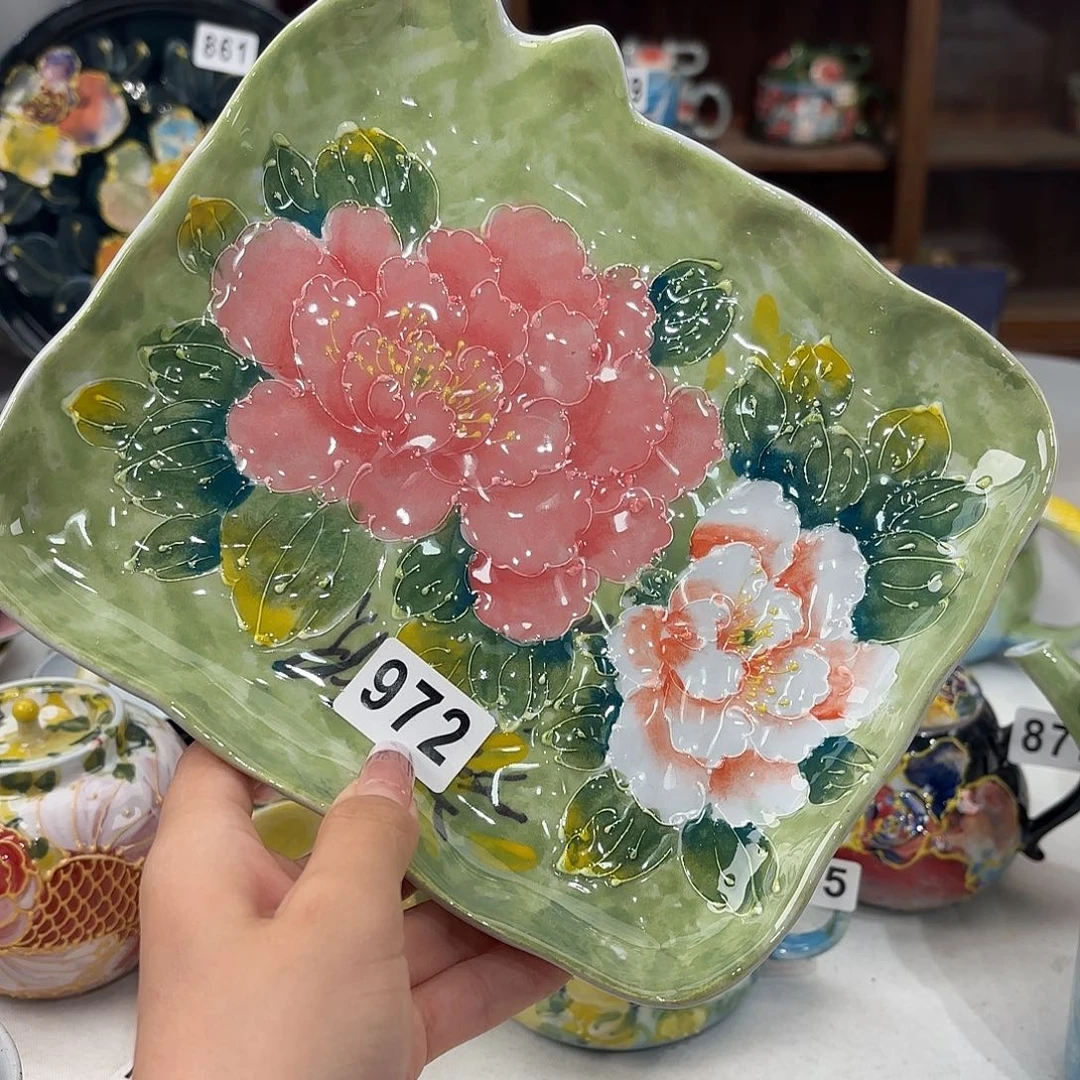 景德镇手绘高温釉下彩陶瓷茶具