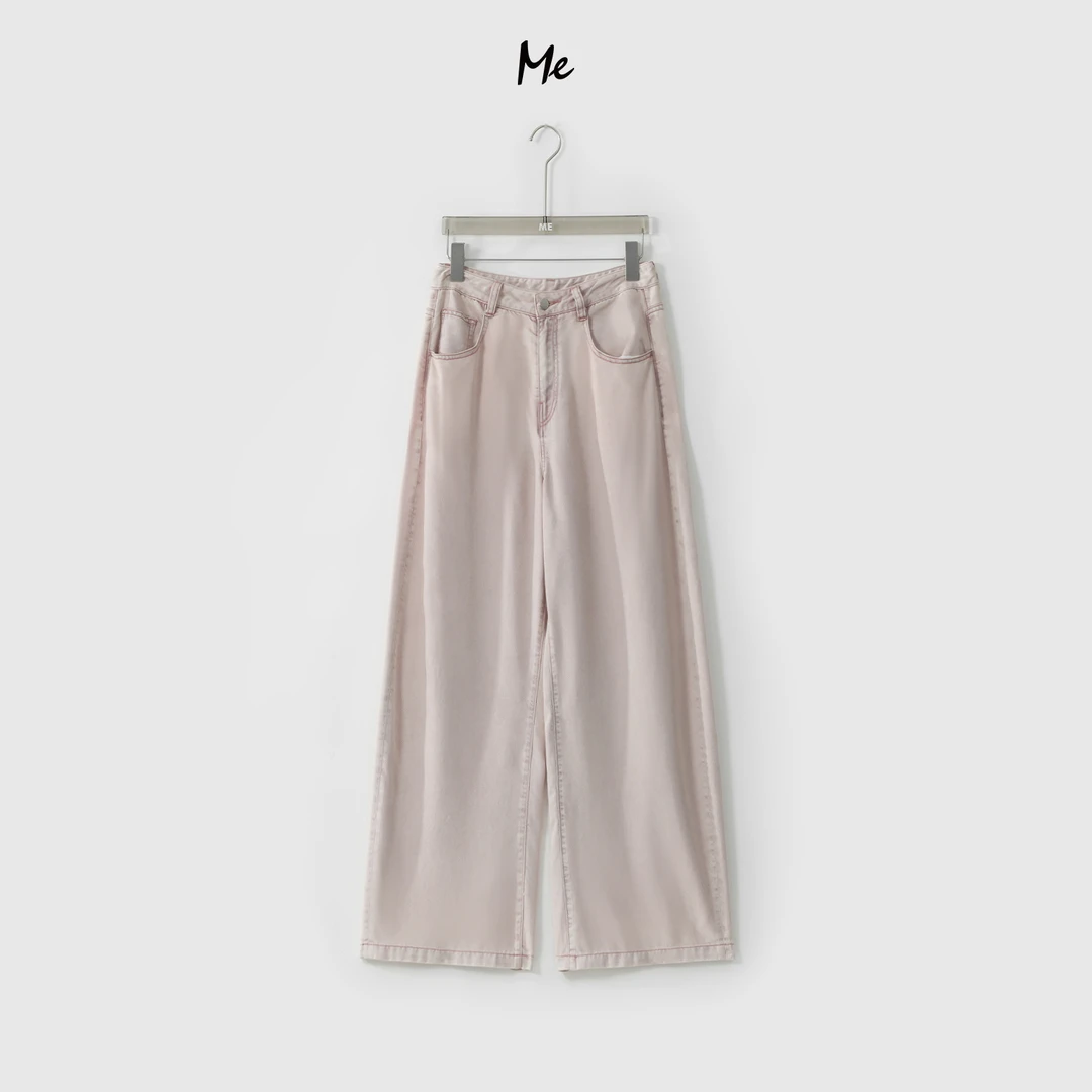 ME【雾粉天丝牛仔裤】夏季新款女士简约高腰显瘦气质裤子MEQS4013