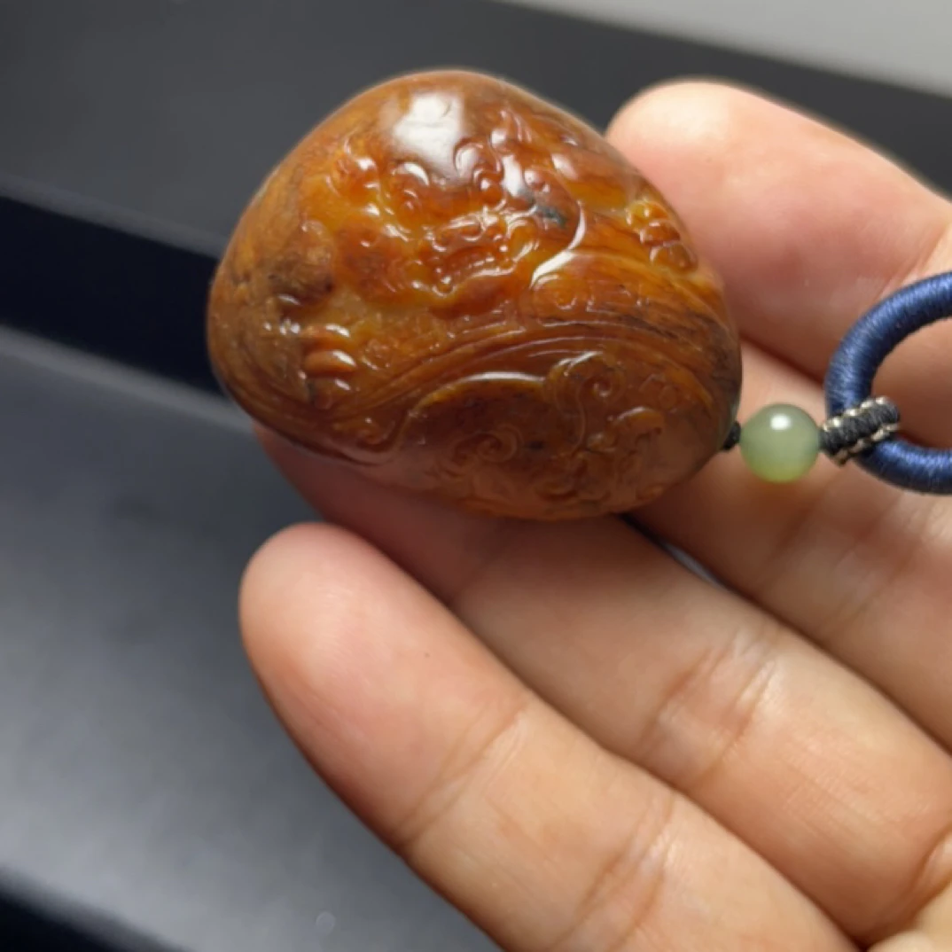 新疆和田玉，苏工雕刻，仿古兽