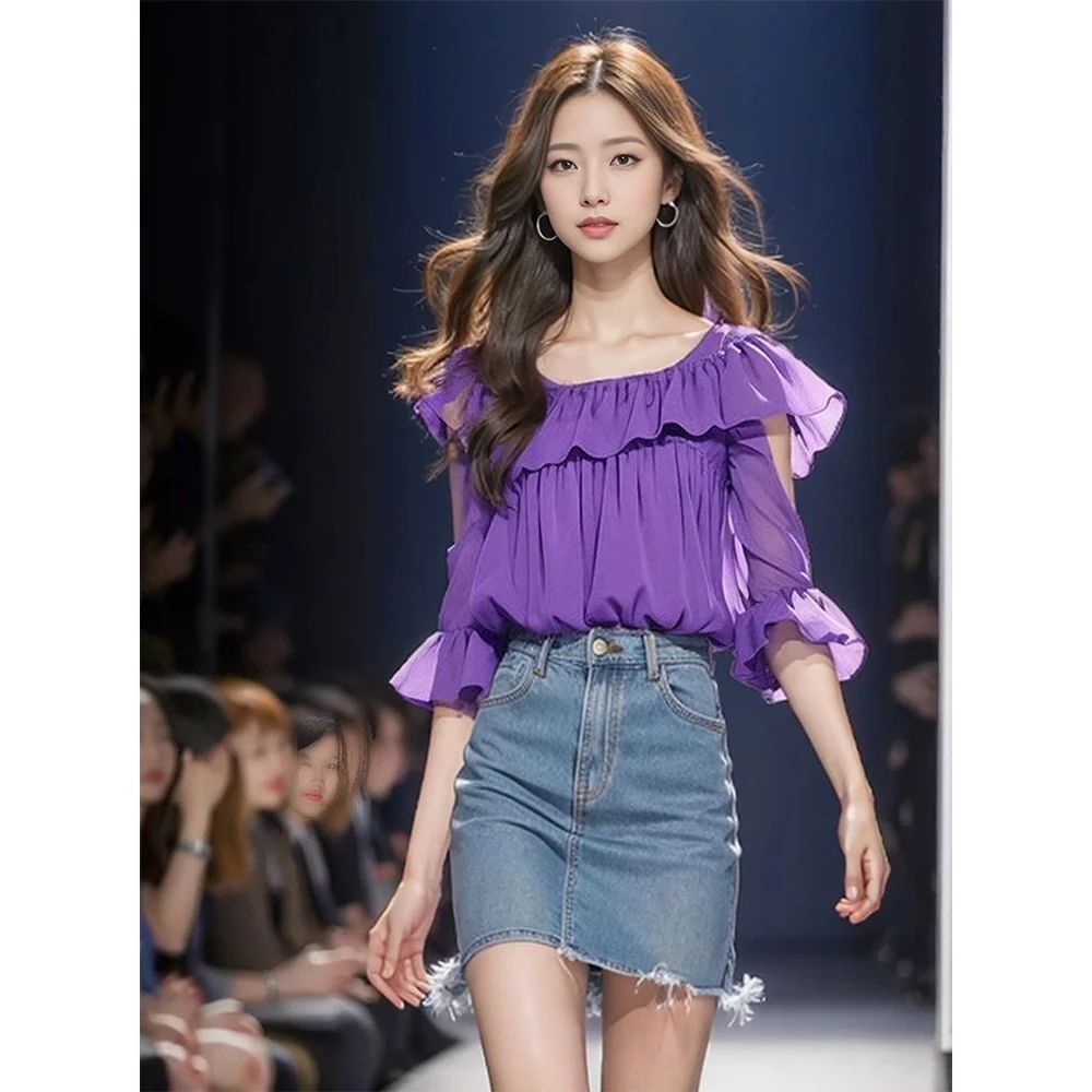 【胖东来代购】奥莱撤柜（同款剪标）上衣女2024年新款爆款紫色独特别