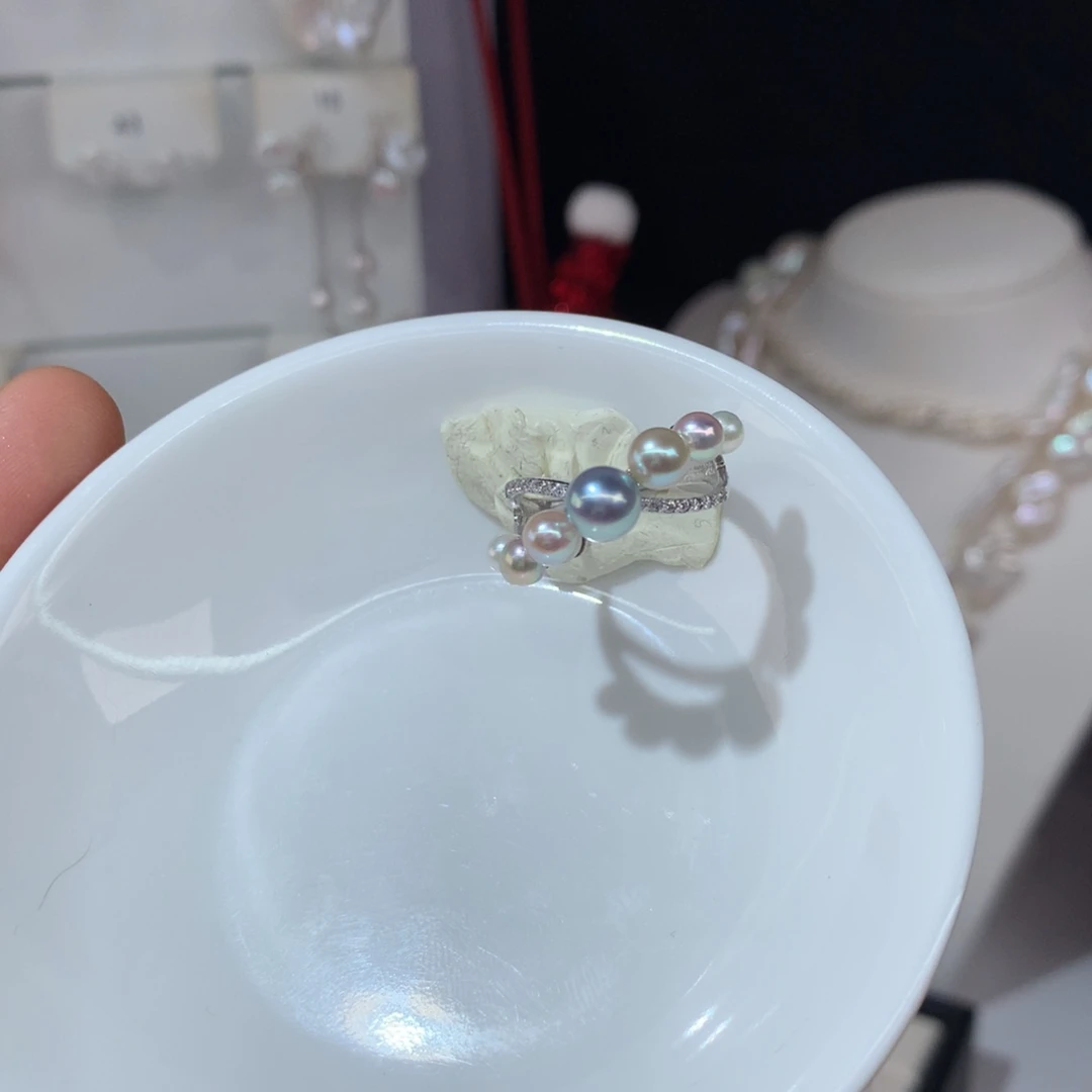 阿***.海水珍珠戒指银S925镶嵌
