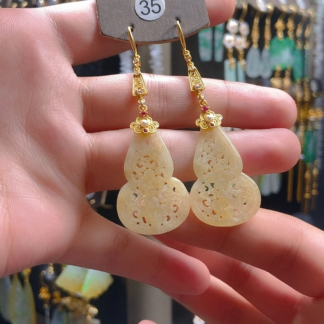 翡翠未镶嵌耳饰翡翠