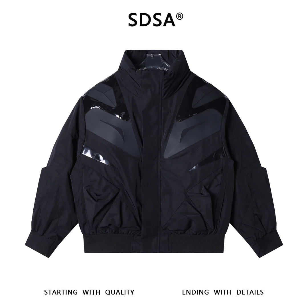 SDSA男士秋冬新款痞帅男装美式机能拼接拉链立领羽绒服外套百搭