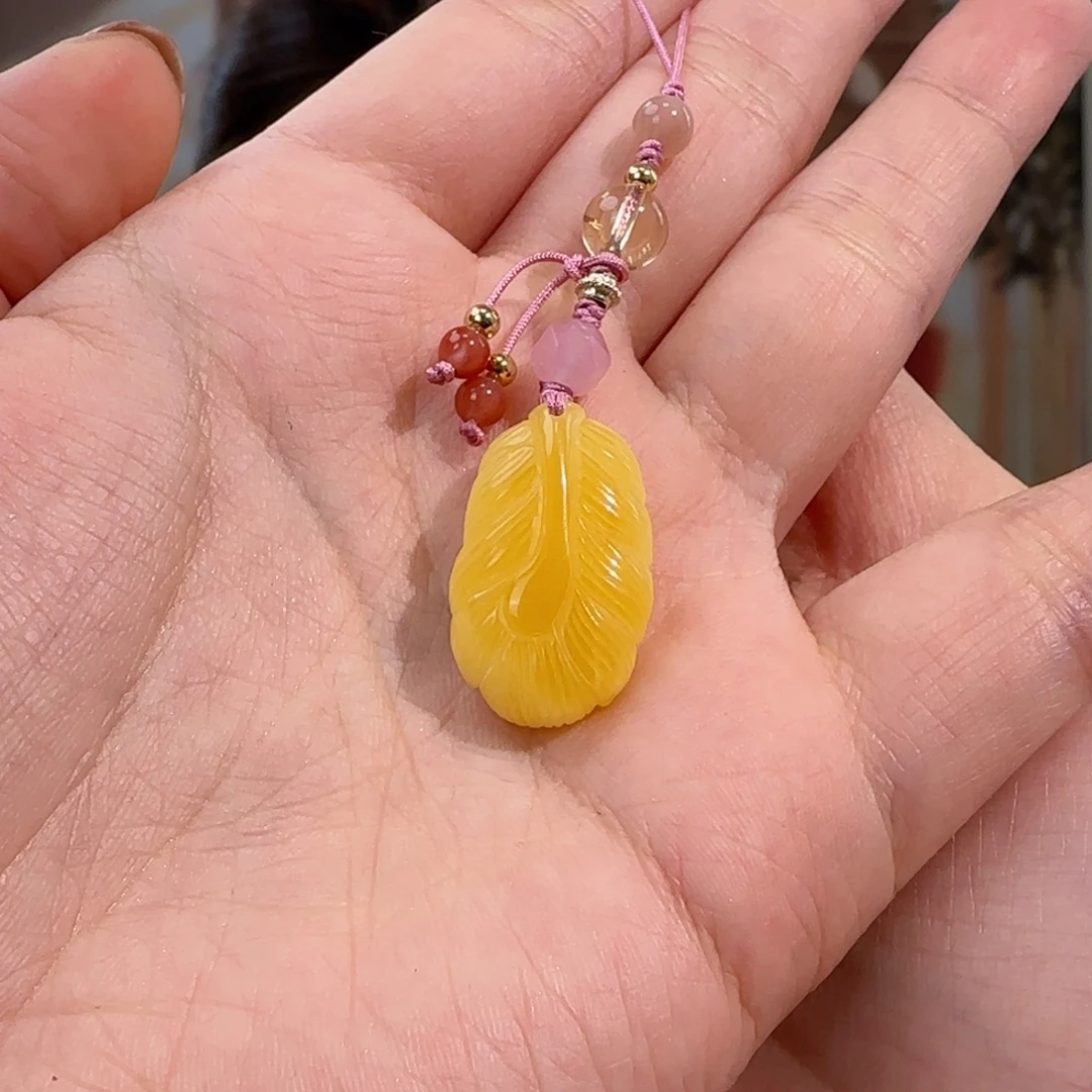 蜜蜡未镶嵌吊坠(赠链)