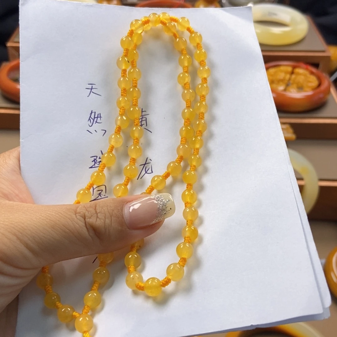 ༄***ɞ未镶嵌石英质玉（黄龙玉）手链H