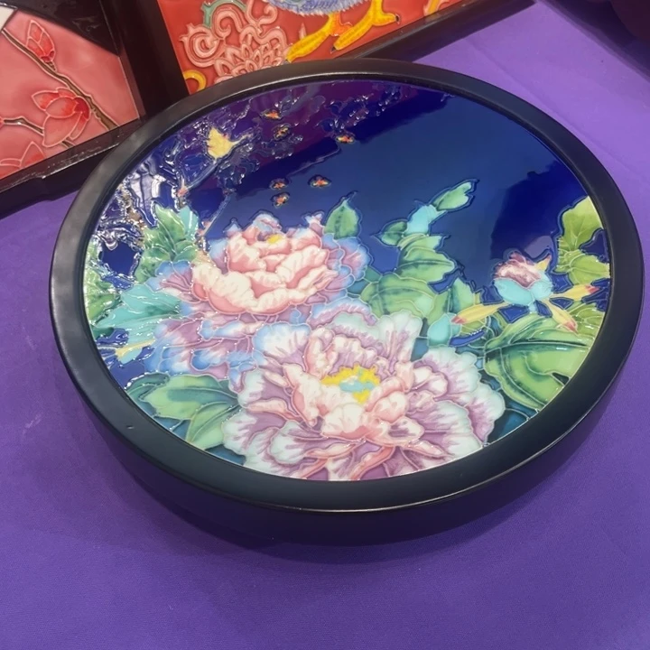 加大款瓷板画艺术作品大牡丹新款大转盘