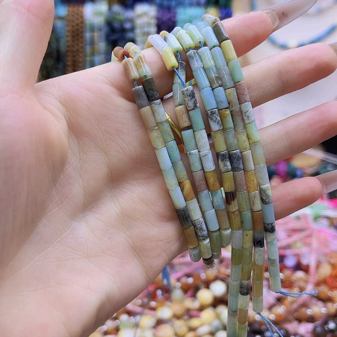 未镶嵌玛瑙/玉髓珠宝半成品/亚马逊圆柱4*6mm