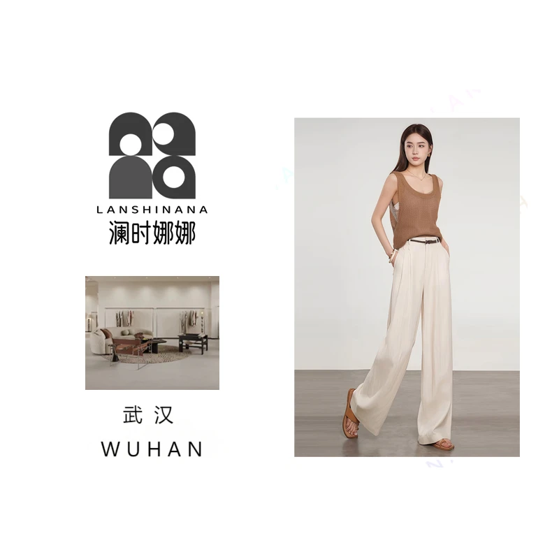 Lsnn门店仓！门店2&99！设计师款天丝亚麻裤捏褶细腻百搭B826