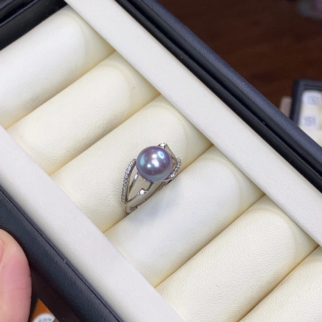 淡水珍珠银S925镶嵌戒指特价