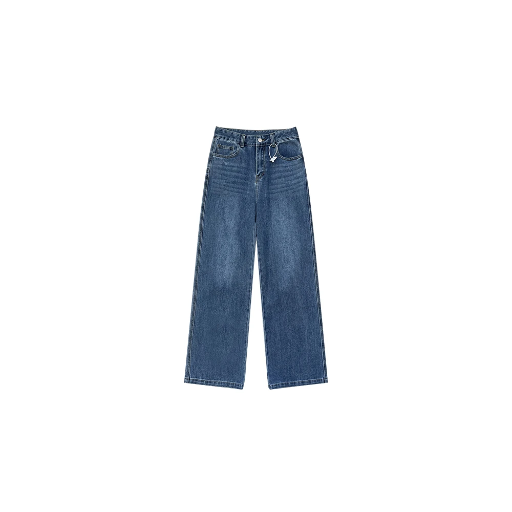 【新品上市】舒适经典款百搭后腰设计感牛仔裤直筒时尚女裤KZ3195