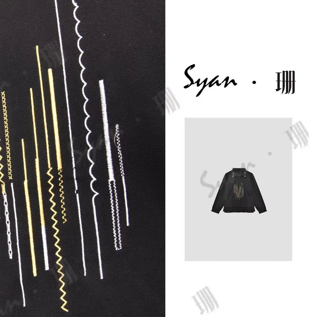 Syan【赫拉】秋季新款时尚百搭小众休闲轻奢潮流设计印花长袖卫衣