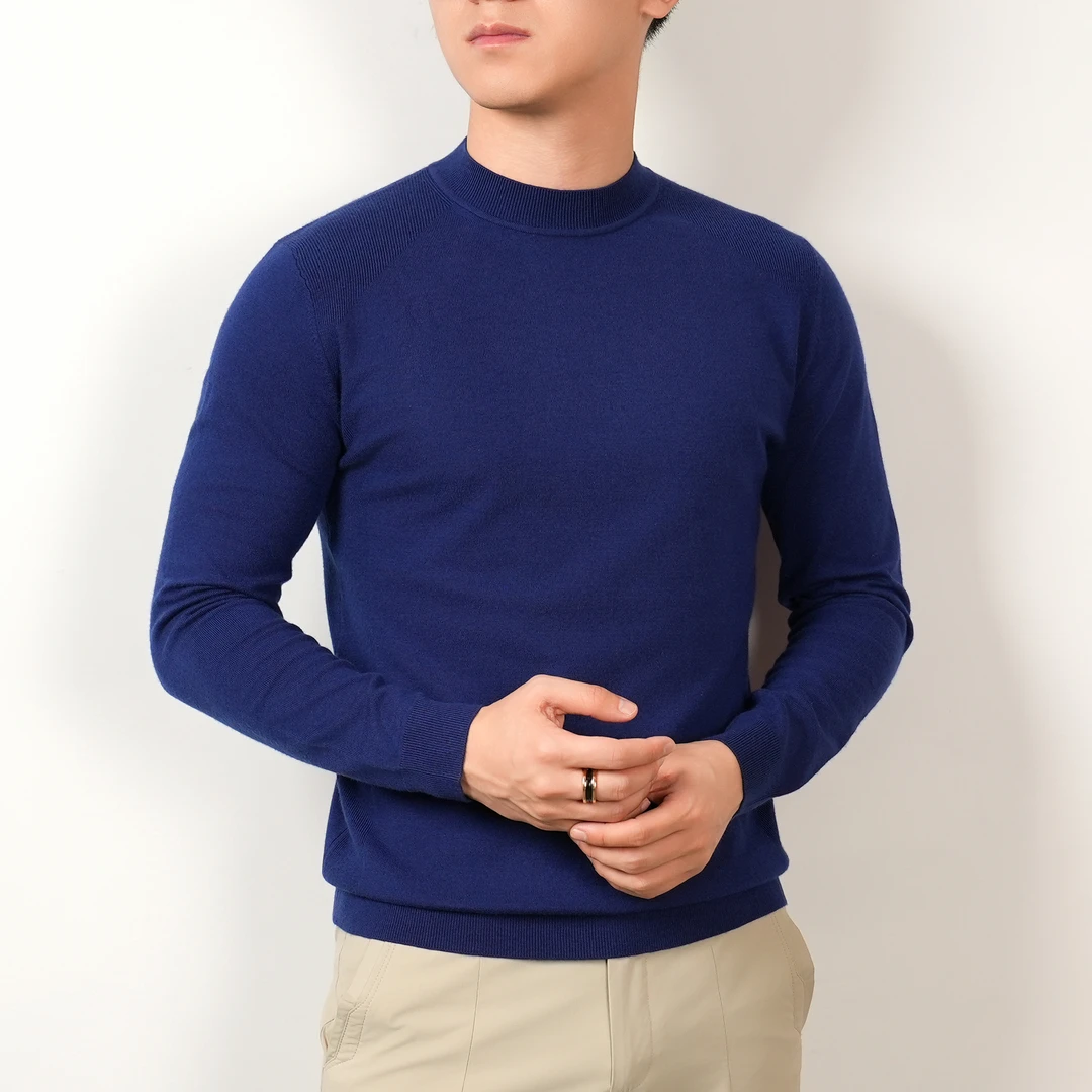 佰迪夫秋季男士时尚打底针织衫圆领百搭休闲套头长袖针织衫X5040