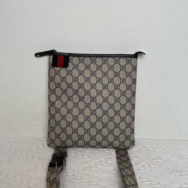 95新 GUCCI/古驰 4581/男士经典蓝老花小号单肩包