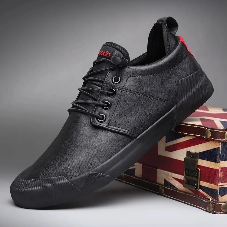 男鞋春季男士休闲皮鞋低帮鞋系带韩版百搭潮流英伦鞋子男潮鞋板鞋