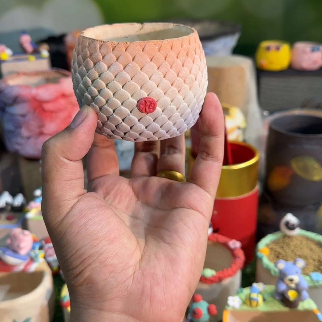 莲系列手工花盆哈哈