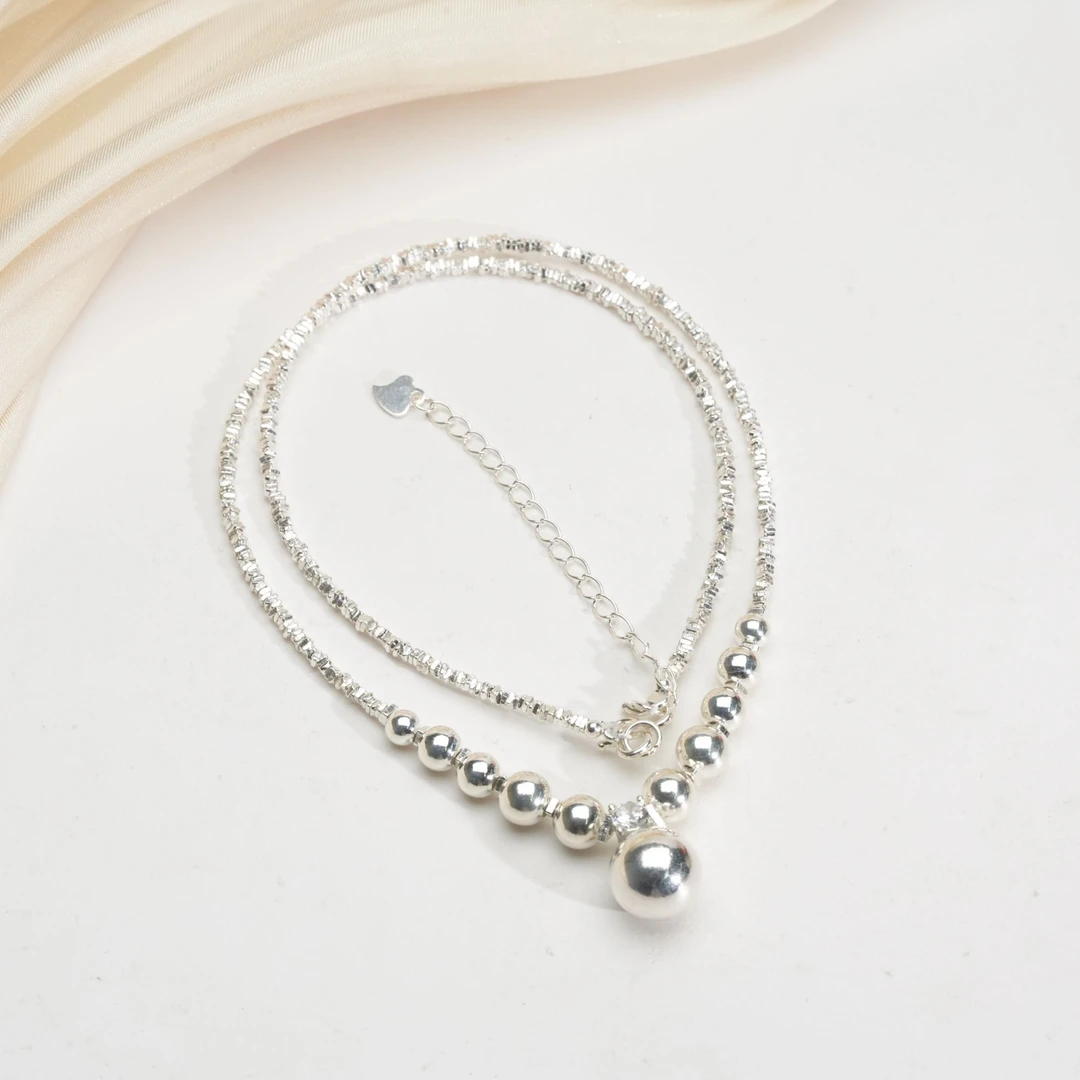 足银银制品 【小北珠宝】足银碎银项链带擦银布20-DH34X724