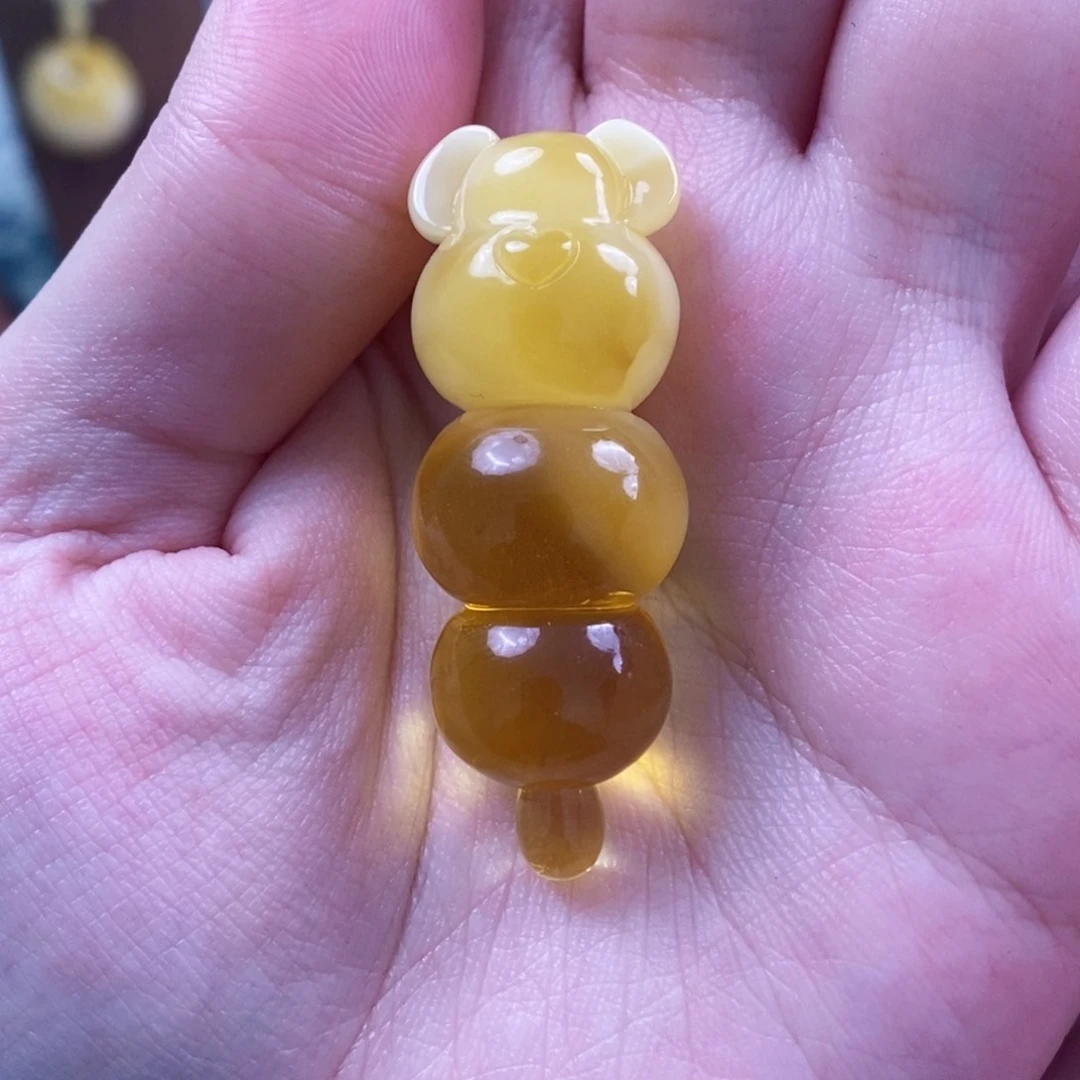 未镶嵌蜜蜡裸石糖葫芦小熊