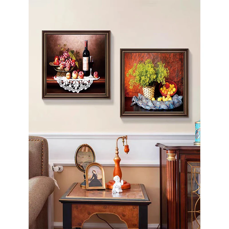 《百果图》餐厅装饰画水果油画现代装饰画-ED16-40-40-欧棕