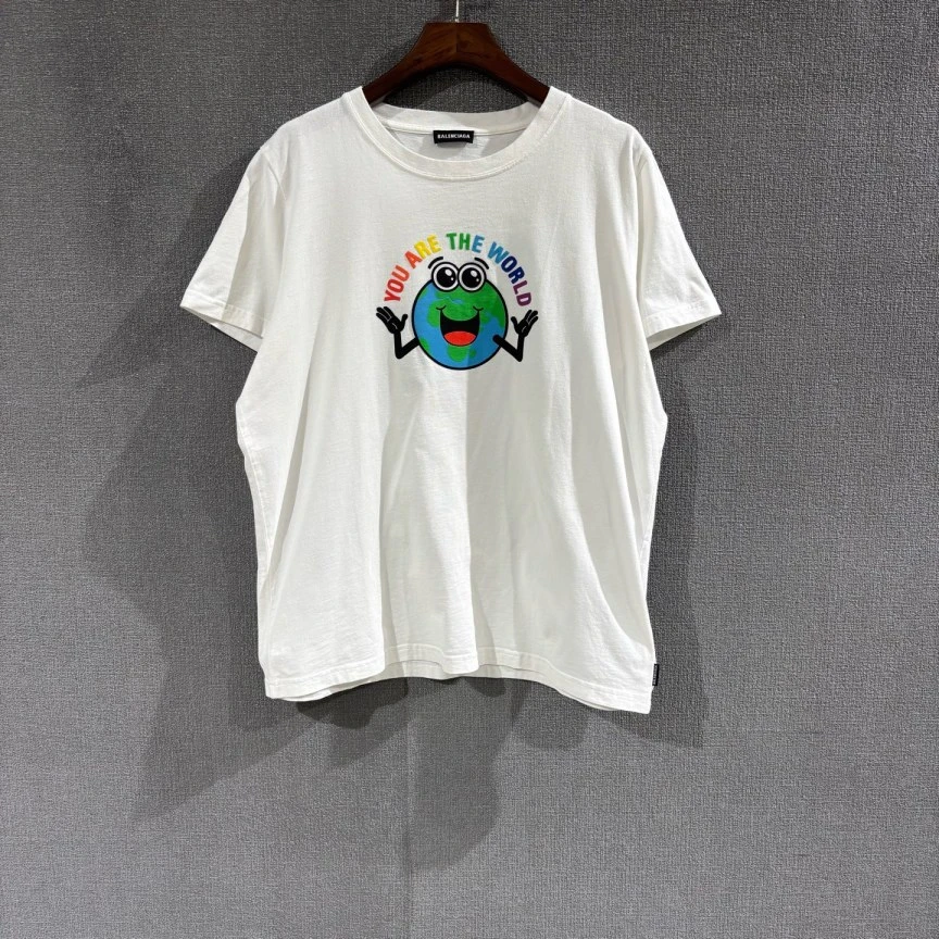 99新 Balenciaga/巴黎世家 （pm）地球印花短袖T恤 L码/8526