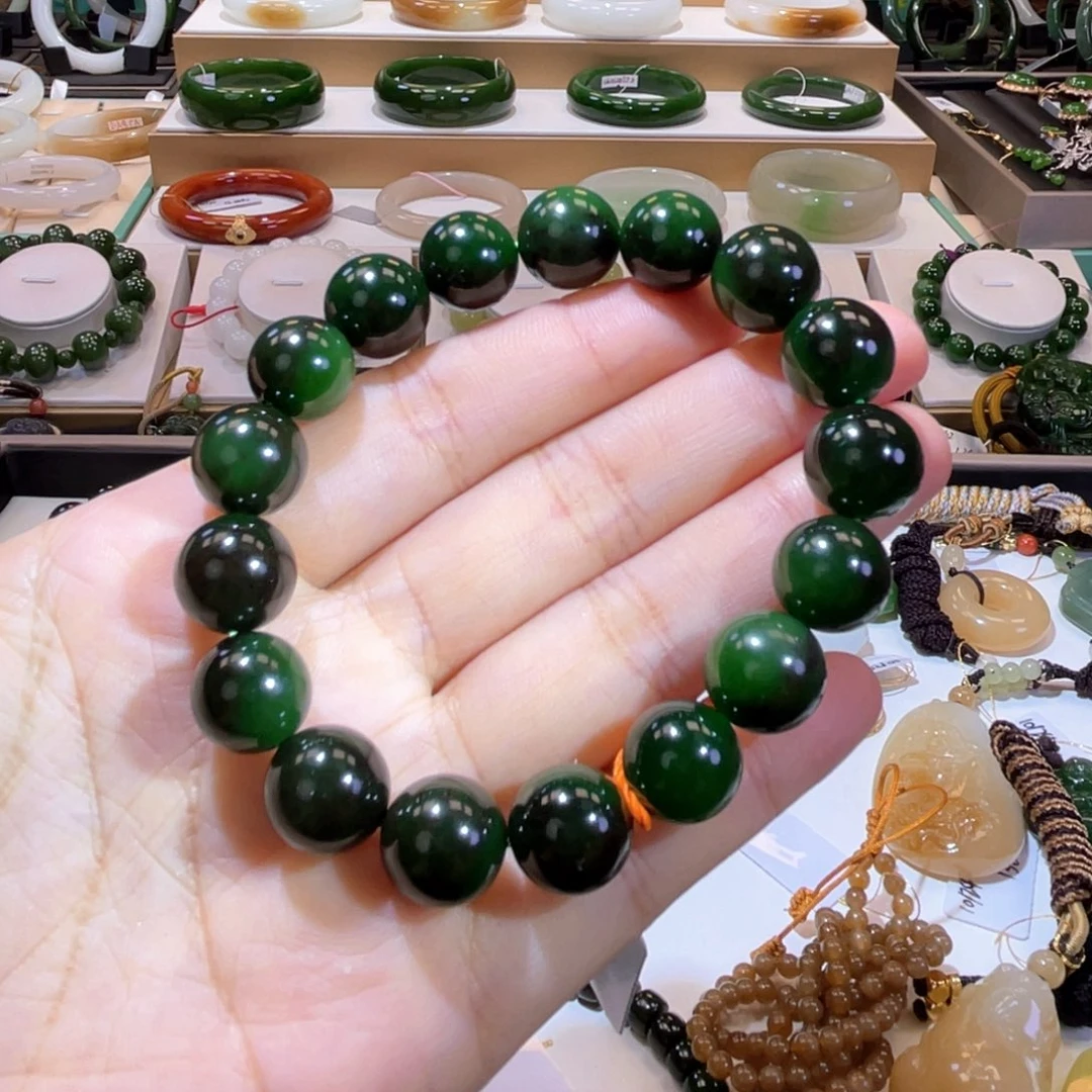 和田玉未镶嵌颈饰收藏级红皮碧玉手串