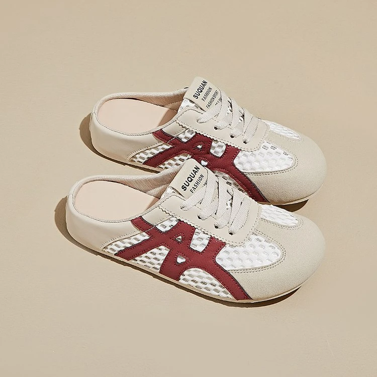 网面镂空半拖鞋女夏外穿超火一脚蹬包头凉拖鞋绝美配裙子懒人鞋拖