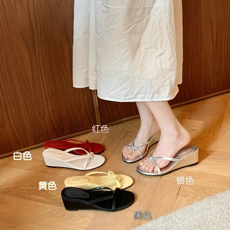 【苏茵茵同款现】6cm坡跟拖~厚底增高夹趾人字拖女凉拖鞋夏季外穿