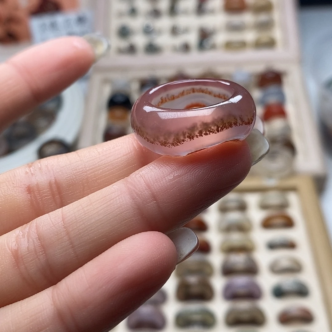 玛瑙/玉髓未镶嵌戒指A19不退换港15+