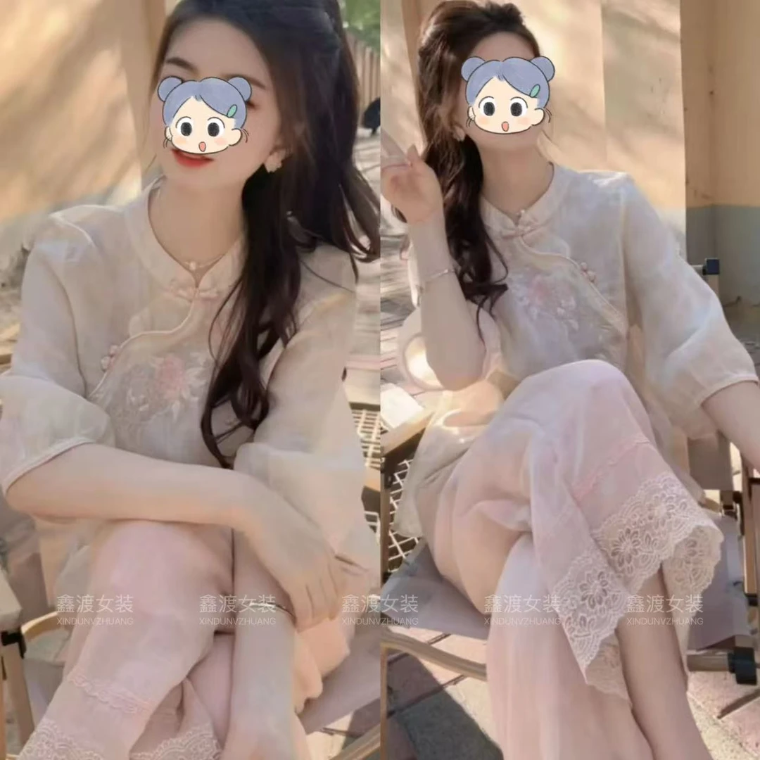 2025夏季新款时尚显瘦气质女士网红洋气两件套百搭款D9068