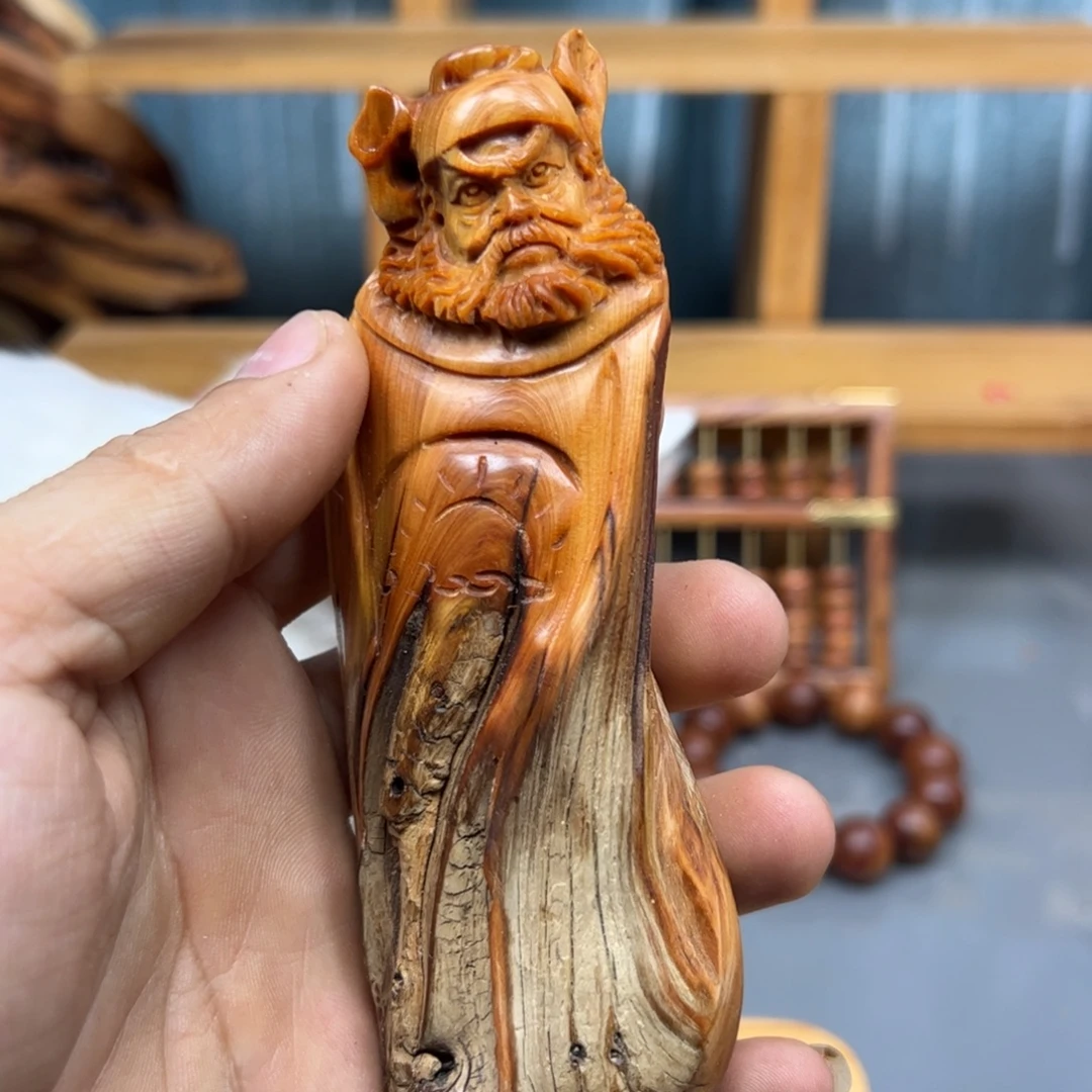 大***行木崖柏木摆件手把件