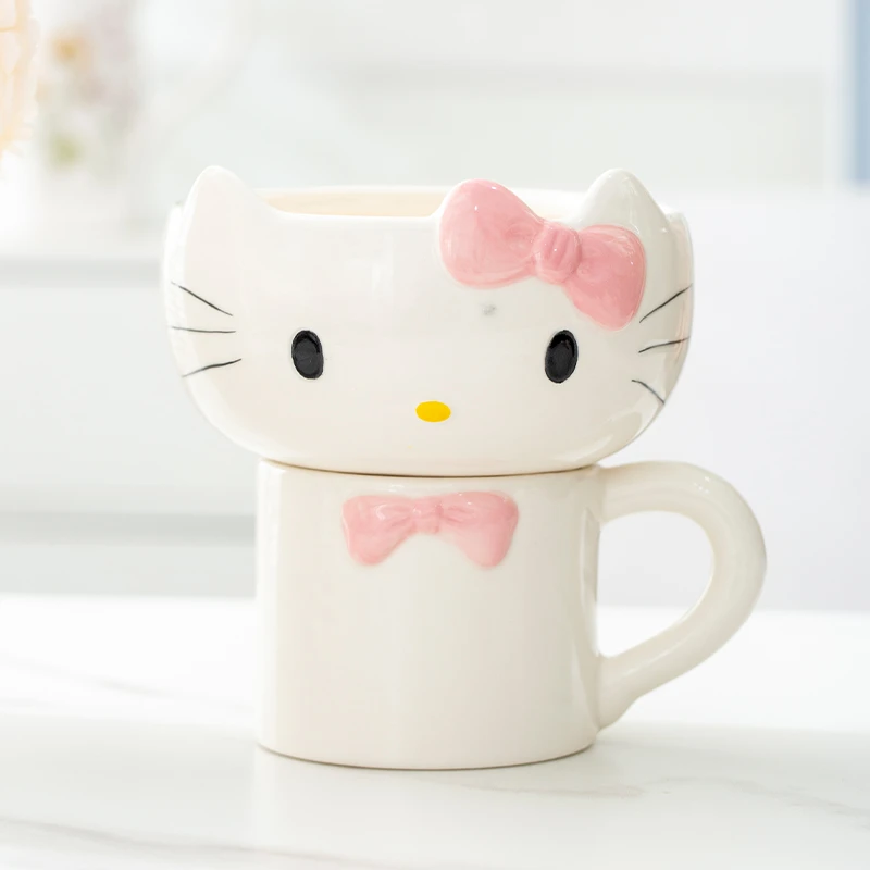 HelloKitty可爱餐具组合陶瓷防烫饭碗家用面汤碗少女心单人大容量