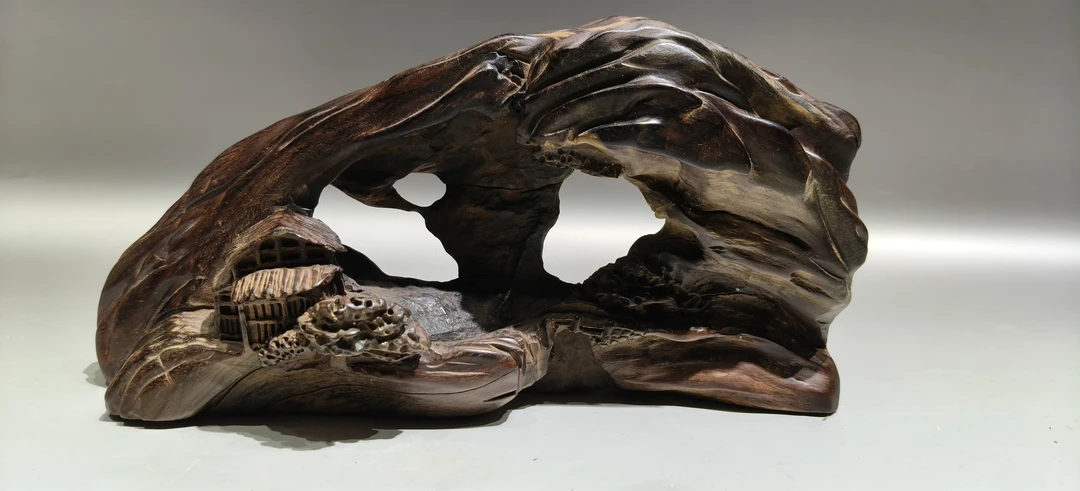 大红酸枝精品山水摆件《山居逸境》