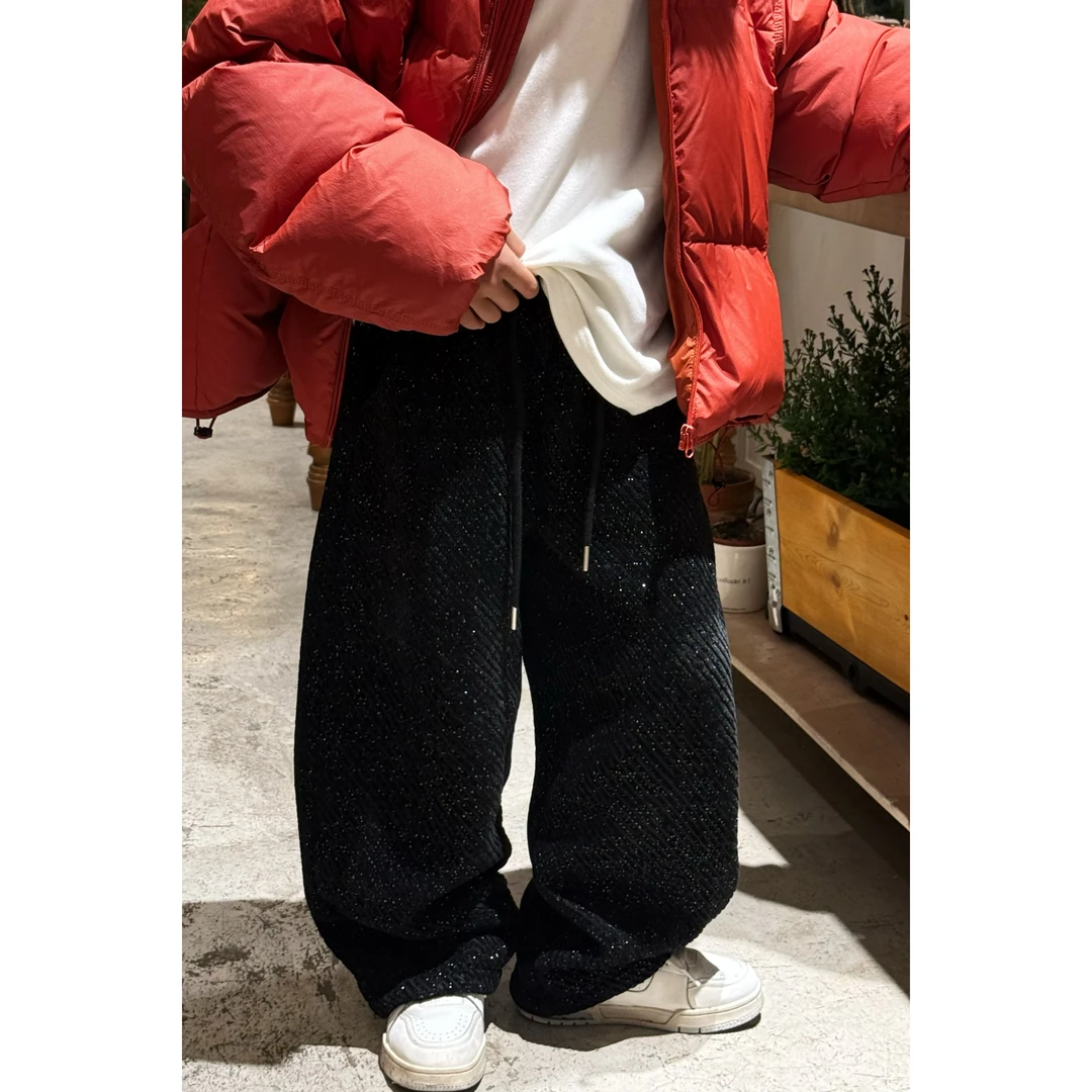 现货THE LUHAN 【走秀T台】秋冬针织闪亮亲子装中大童加绒裤子24707