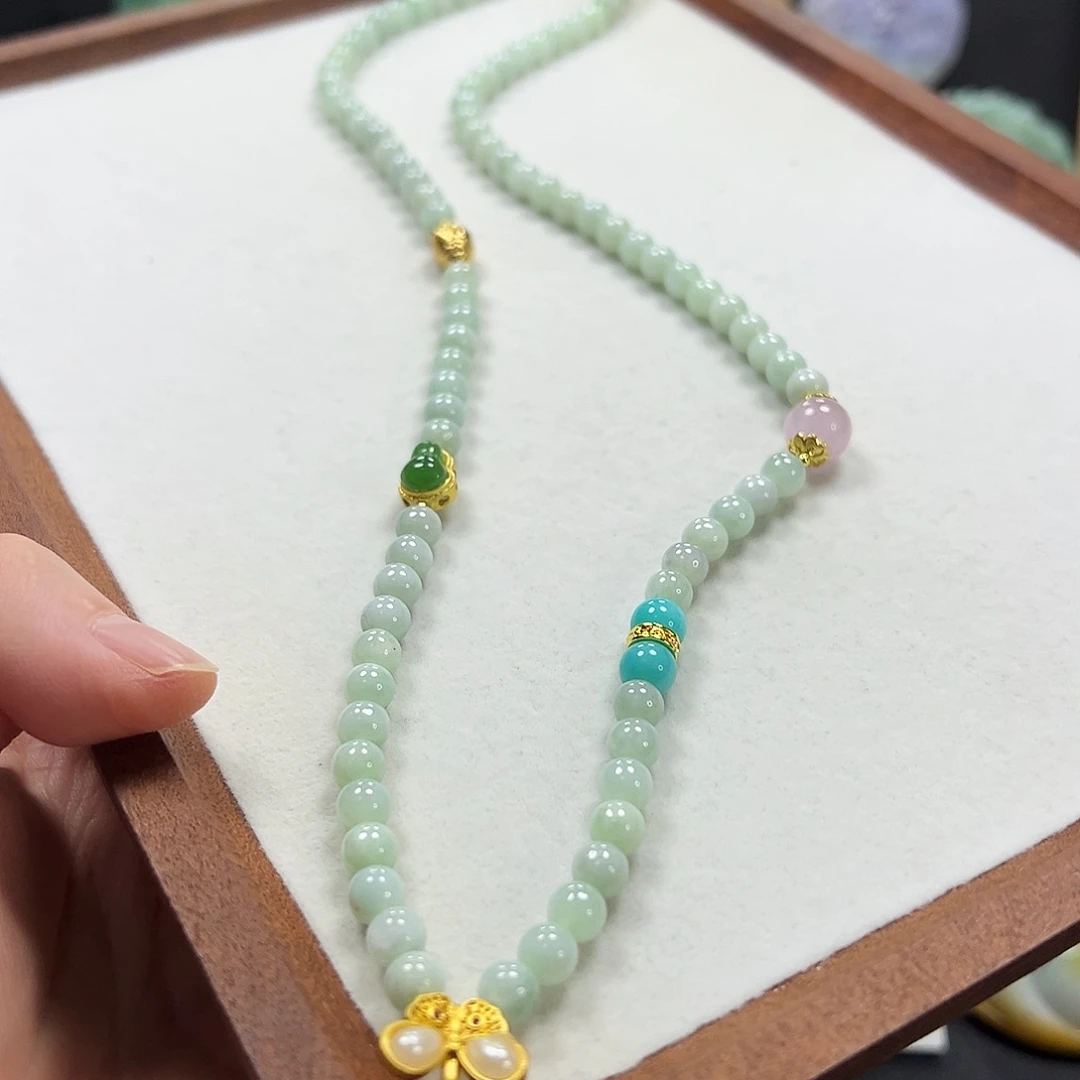 翡翠未镶嵌颈饰项链