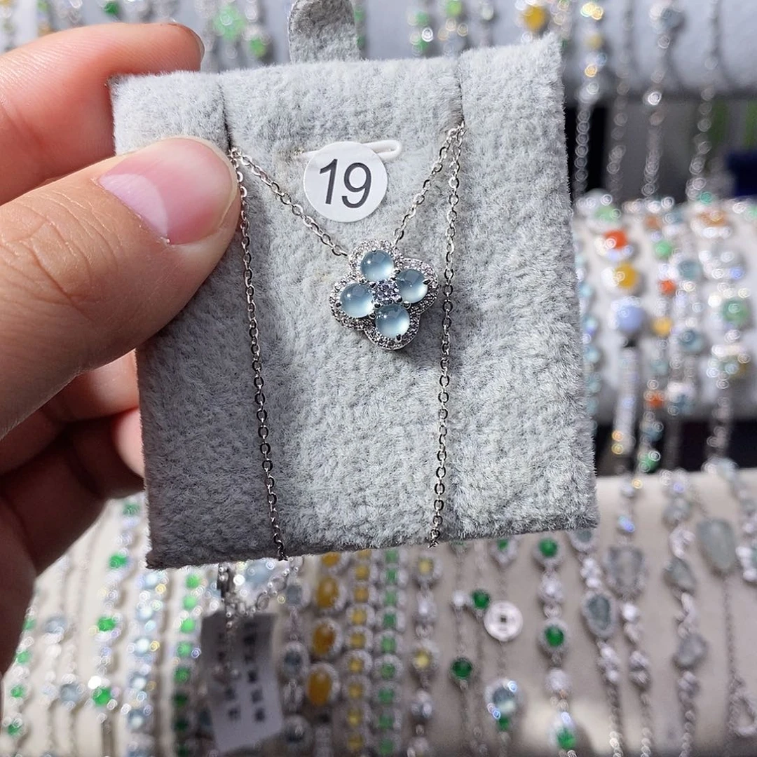 翡翠银S925镶嵌颈饰