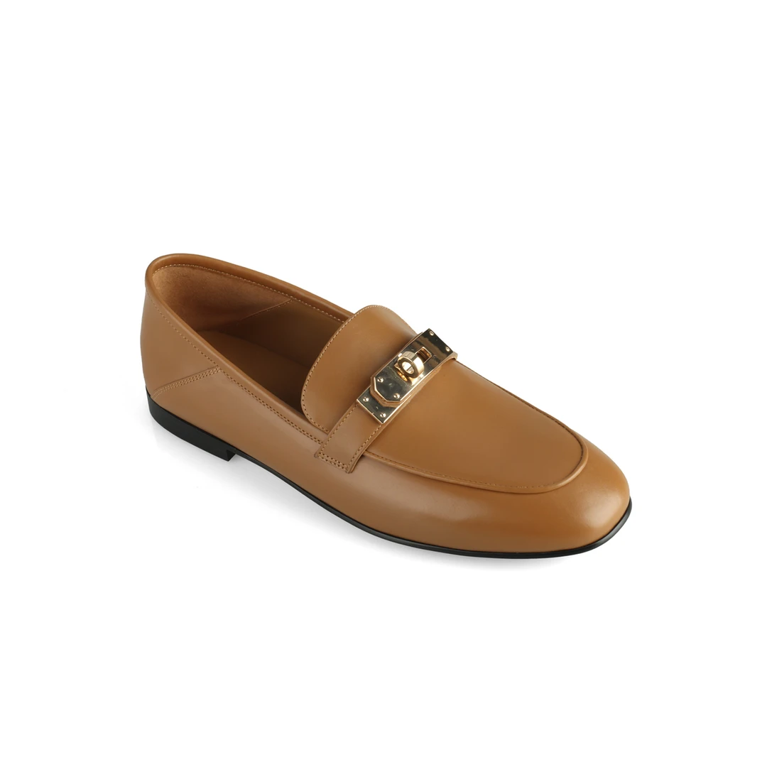 MANIKA GUAN 2025春夏新款圆头平底乐福鞋舒适时尚百搭女MK203158