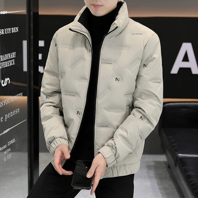 花花公子男士冬季短款立领羽绒服保暖外套韩版潮流休闲轻暖上衣