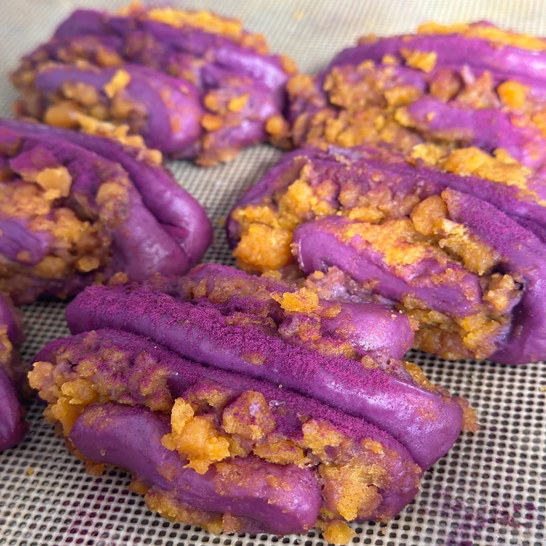 亲食派 紫薯芋泥咸蛋黄花卷子手工特产营养面食早餐山东宣软