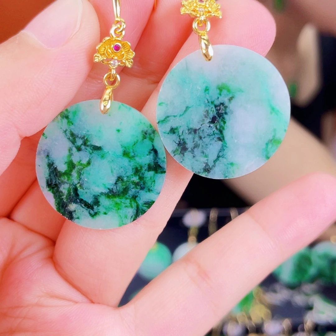 翡翠未镶嵌耳饰饰品