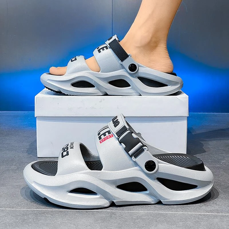 俞兆林男士凉鞋夏季外穿踩屎感软底防滑防臭增高两用开车沙滩拖鞋