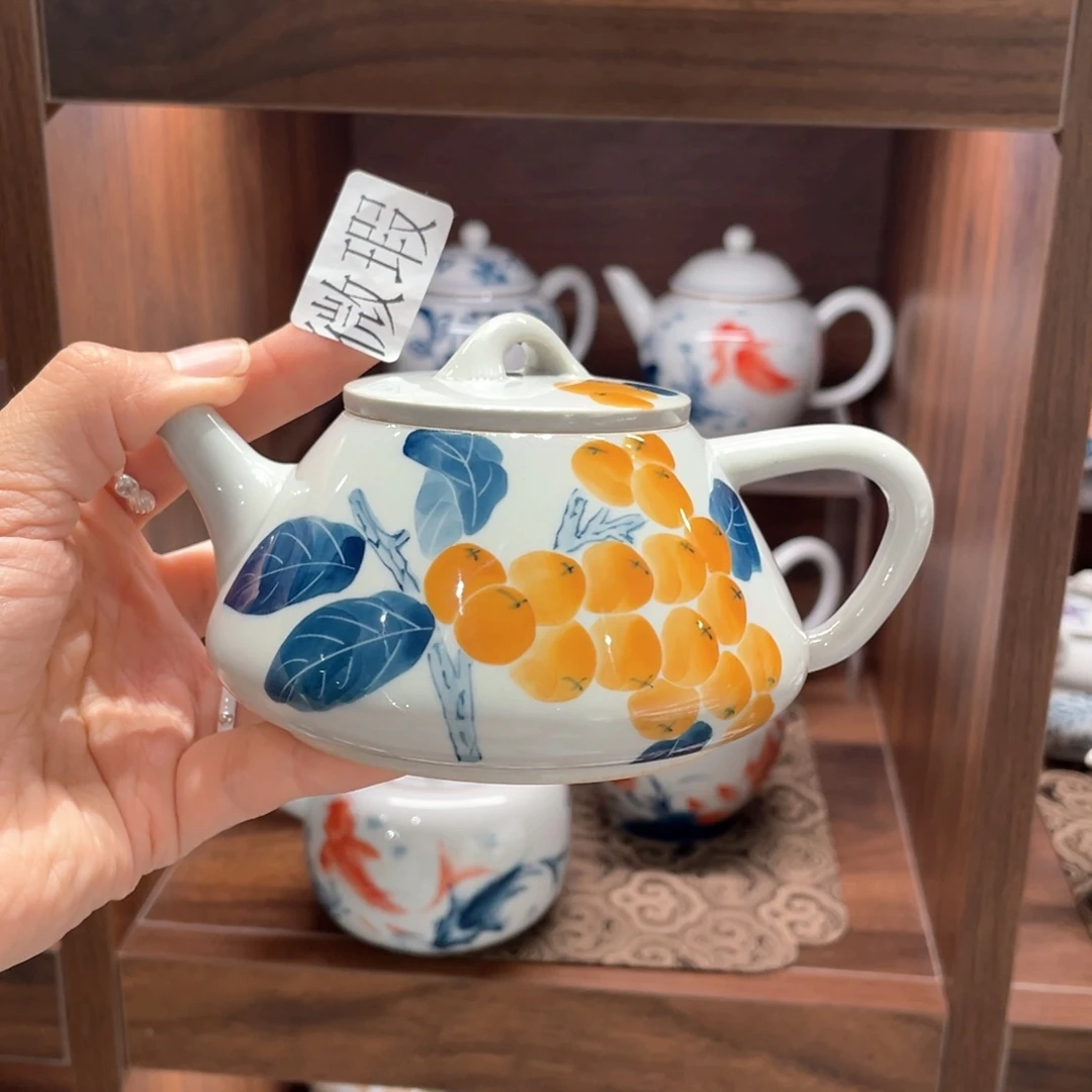 釉下彩纯手绘有瑕