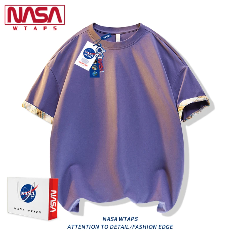 NASA WTAPS索罗娜圆领重磅短袖T恤男夏季防晒冰丝凉感百搭上衣服